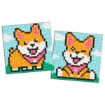 Mozaic cu diamante pe magnet, Căței jucăuși, set 2 buc, 9x9 cm, Ideyka (AMG1060)