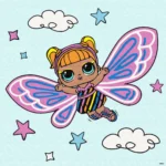 Pictură pe numere, LOL Surprise O.M.G. Fairies Flutterstar, 40x40 cm, Ideyka (KHO1090)