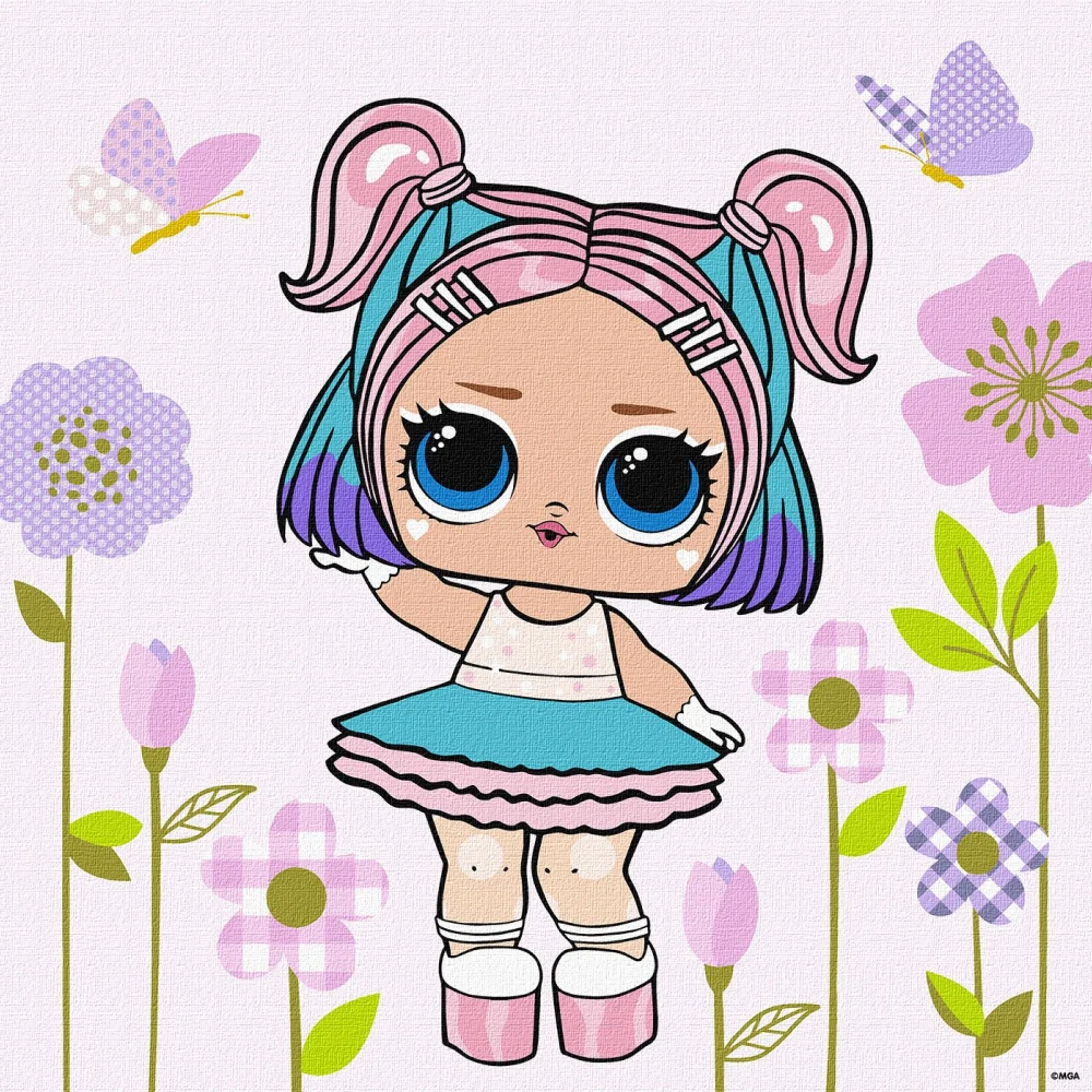 AM1104 Pictură pe numere, LOL Surprise Spring Bling CandyQT, 40x40 cm, Ideyka (KHO1104) - imagine 1