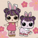 Pictură pe numere LOL Surprise Spring Bling Doll & Pet, 40x40 cm, Ideyka (KHO1105)