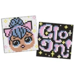 Mozaic cu diamante pe magnet, LOL și steluțe, set 2 buc, 9x9 cm, Ideyka (AMG1115)