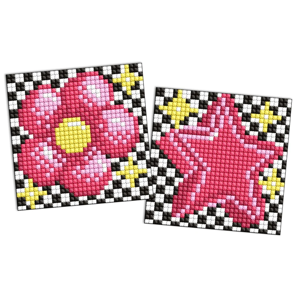 AM1181 Mozaic cu diamante pe magnet, Floare și stea, set 2 buc, 9x9 cm, Ideyka (AMG1181) - imagine 1