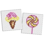 Mozaic cu diamante pe magnet, Înghețată și acadea, set 2 buc, 9x9 cm, Ideyka (AMG1183)