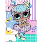 Mozaic cu diamante parțial, LOL Surprise Bon Bon, 15x20 cm, Ideyka (AML1193)