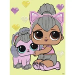 Mozaic cu diamante parțial, LOL Surprise Kitty Queen cu pisicuță, 15x20 cm, Ideyka (AML1206)