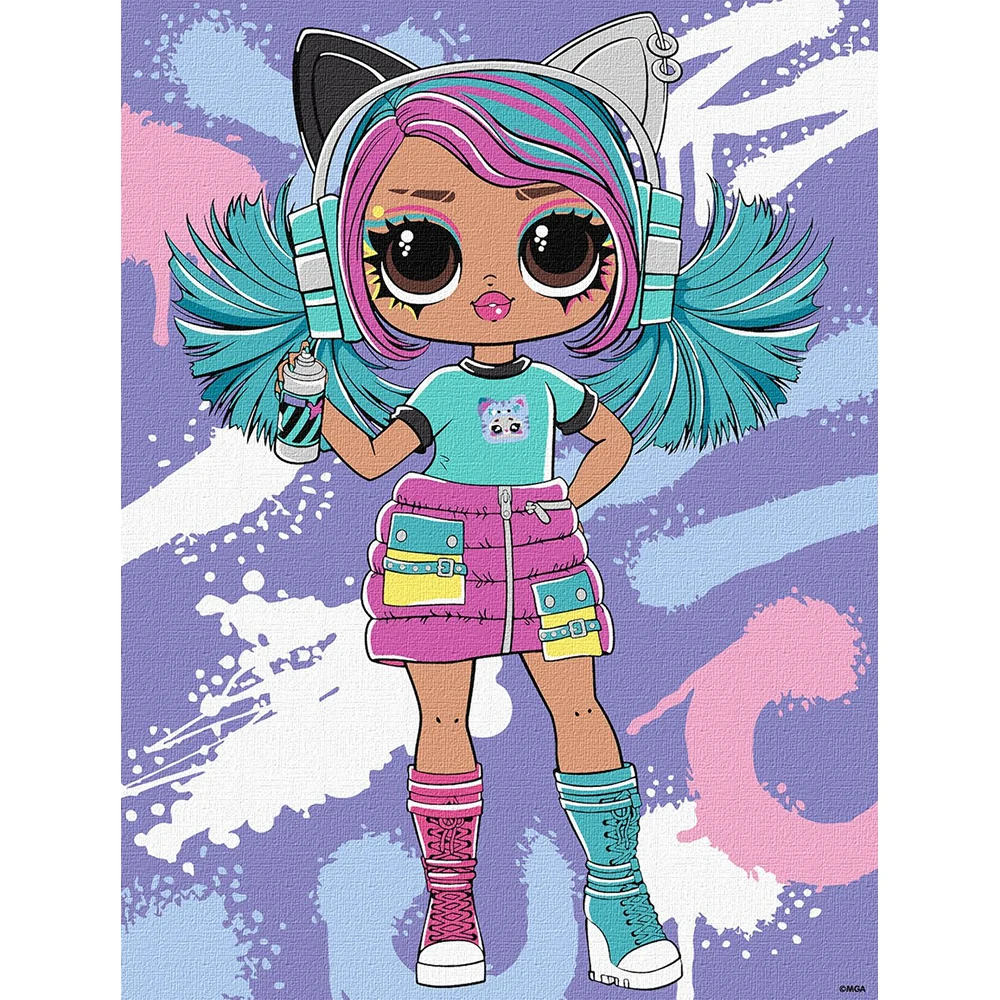 pictura-pe-numere Pictură pe numere LOL Surprise Tweens Skate Dance Emma Emo, 30x40 cm, Ideyka (KHO1212) - imagine 1