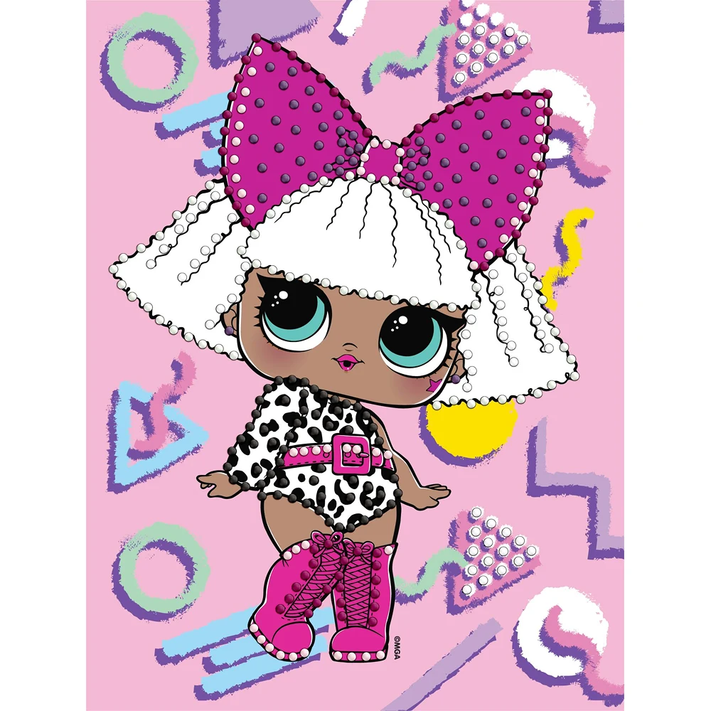 AM1223 Mozaic cu diamante parțial, LOL Surprise DIVA, 15x20 cm, Ideyka (AML1223) - imagine 1