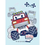 Mozaic cu diamante parțial, Mașină roșie, 15x20 cm, Ideyka (AMV1226)