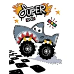 Mozaic cu diamante parțial, Mașină rechin, 15x20 cm, Ideyka (AMV1230)