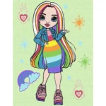 Pictură pe numere Rainbow High Amaya Raine, 30x40 cm, Ideyka (KHO1236)