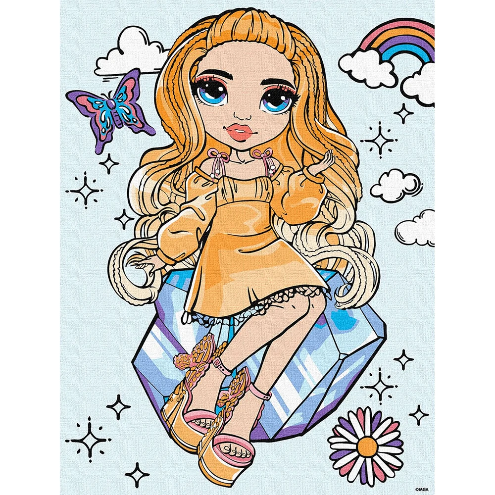 pictura-pe-numere Pictură pe numere Rainbow High Poppy Rowan, 30x40 cm, Ideyka (KHO1245) - imagine 1