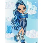 Pictură pe numere Rainbow High Skyler cu cristale decorative holografice, 30x40 cm, Ideyka (KHO1337)