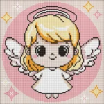 Mozaic cu diamante Îngeraș sfânt, 30x30 cm, Ideyka (AMO8212)