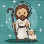 Mozaic cu diamante Iisus, 30x30 cm, Ideyka (AMO8196)