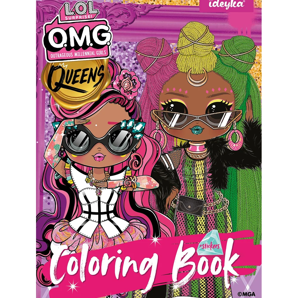 LCB15 Carte de colorat cu autocolante și activități L.O.L. O.M.G. Queens, Ideyka (LCB15) - imagine 1