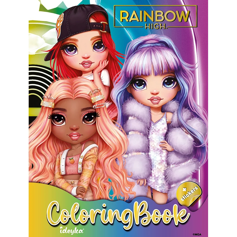 LCB30 Carte de colorat cu autocolante și activități Rainbow High 2, Ideyka (LCB30) - imagine 1